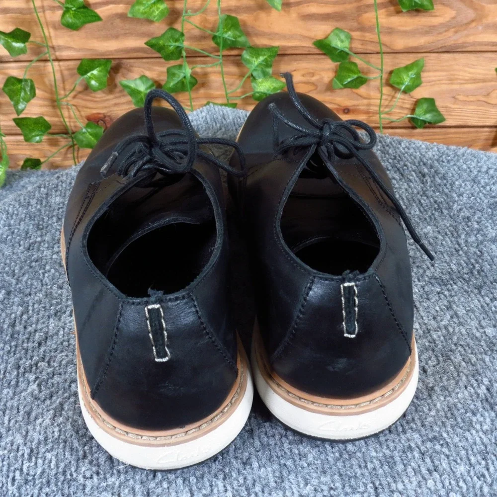 Clarks Draper Lace Men Casual Oxford Shoe Size 9.5 Work Office‎ Black Leather